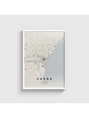 Domirus Varna, Bulgaristan Şehir Haritası Tablo Çerçeveli Poster Duvar Dekorasyonu