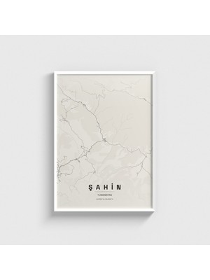 Domirus Şahin (Echinos), Yunanistan Şehir Haritası Tablo Çerçeveli Poster Duvar Dekorasyonu