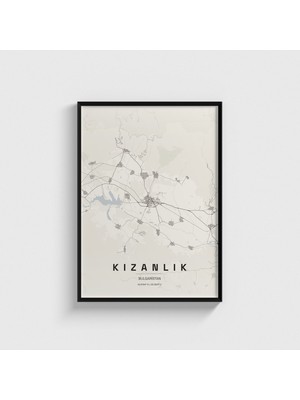 Domirus Kızanlık (Kazanlak), Bulgaristan Şehir Haritası Tablo Çerçeveli Poster Duvar Dekorasyonu