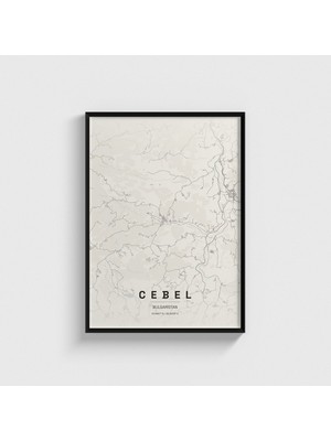 Domirus Cebel (Dzhebel), Bulgaristan Şehir Haritası Tablo Çerçeveli Poster Duvar Dekorasyonu