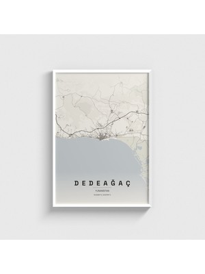 Domirus Dedeağaç (Alexandroupoli), Yunanistan Şehir Haritası Tablo Çerçeveli Poster Duvar Dekorasyonu