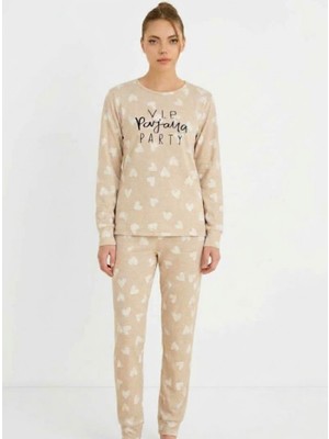 Royam Seamlife Kadın Pamuklu Kışlık Termal Uzun Kollu Pijama Takımı
