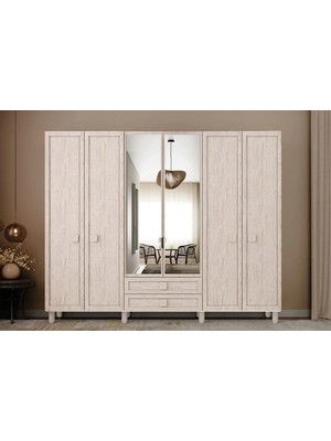 Nilly 6 Kapılı Mdf Gardırop