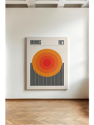 Kanvaspera Bauhaus Desing Turuncu Daire 1923 - Kanvas Tablo - Geometrik Illüstrasyon, Salon ve Ofis, Duvar Dekoru