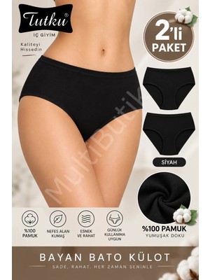 Tutku Bayan Bato Külot 2’li Paket – Siyah 3xl