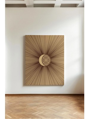 Kanvaspera Güneş ve Ay - Kanvas Tablo - Işıldayan Minimal, Mistik ve Modern Sanat Temalı Duvar Dekoru