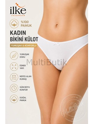 İlke Ilke %100 Pamuk Kadın Külot – 2’li Paket Beyaz - Xl