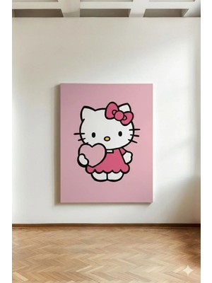 Kanvaspera Hello Kitty - Kanvas Tablo - Sanrio, Kalpli Tasarım, Minimalist Dekor, Pop Art Tablo