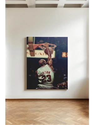 Kanvaspera Michael Jordan 23 Pozu - Kanvas Tablo - Basketbol Efsanesi Siyah Beyaz Duvar Dekoru