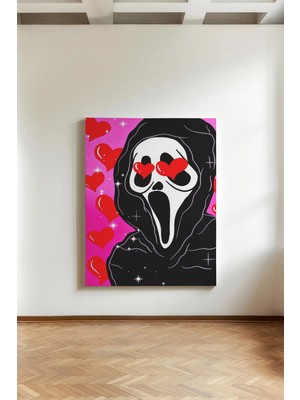 Kanvaspera Love Scream – Kanvas Tablo – Scream (Çığlık) Film, Mizahi ve Eğlenceli Sanat Temalı Duvar Dekoru