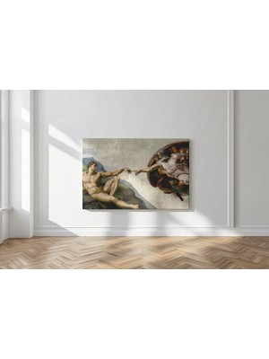 Kanvaspera Michelangelo'nun Âdem’in Yaratılışı - Kanvas Tablo | Rönesans Sanat | Klasik Duvar Dekoru