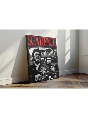 Kanvaspera Scarface, Tony Montana - Al Pacino Kanvas Tablo - Film Posteri Tarzı Duvar Dekoru
