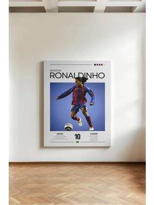 Kanvaspera Ronaldinho Poster - Kanvas Tablo - Brezilyalı Futbol Efsanesi Duvar Dekoru