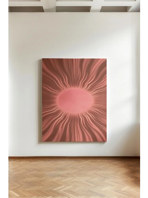 Kanvaspera Pembe Işıltılı Güneş Kanvas Tablo - Rose Bakır, Modern Soyut Enerji, Retro Boho Duvar Dekoru
