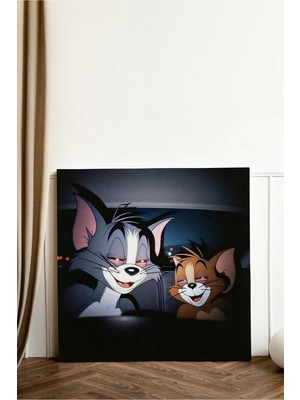 Kanvaspera Tom And Jerry 420 Vibes - Kanvas Tablo - Retro Çizgi Film Stilinde, Chill Out Temalı Duvar Dekoru