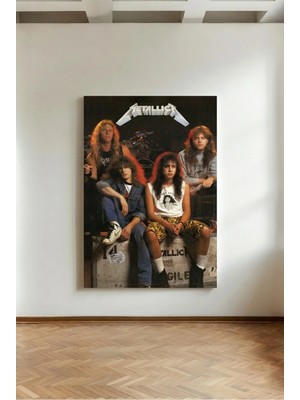 Kanvaspera Metallica Üyeleri - Kanvas Tablo - Vintage Fotoğraf Tasarımı, Retro Müzik Duvar Dekoru