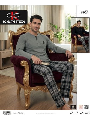 Kapitex 5921 Erkek Uzun Kol Pijama Takım