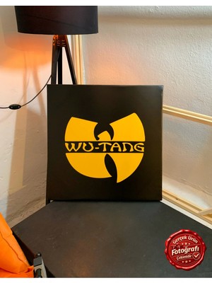 Kanvaspera Wu-Tang Clan Logo - Kanvas Tablo - Siyah Sarı, Modern Retro Hip-Hop Müzik Temalı Duvar Dekoru