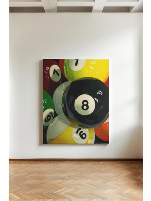 Kanvaspera 8 Topunun Oyunu – Bilardo Topları Kanvas Tablo | Renkli ve Modern Duvar Dekoru