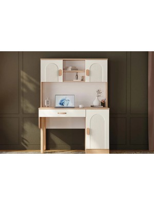 Orchide Kitaplıklı Mdf Çalışma Masası