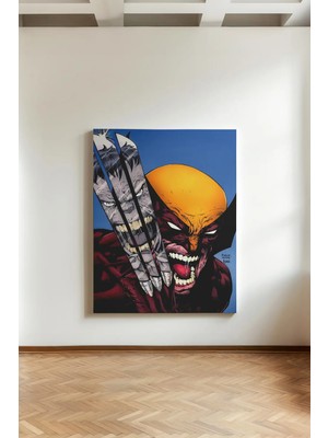 Kanvaspera Wolverine ve Hulk Yüzleşmesi - Kanvas Tablo - Pop Art, Aksiyon ve Süper Kahraman Temalı Duvar Dekoru