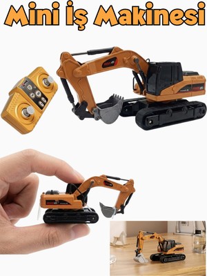 Boratila Toys 2.4Ghz 1:64 Uzaktan Kumandalı Metal Başlıklı Ve Gövdeli Full Fonksiyon Şarjlı Minik Kepçe