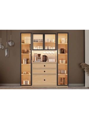 Misea Dolaplı Mdf Kahve Köşesi