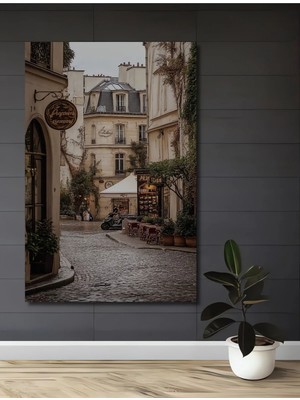 Alpkan Paris Sokakları Yağlı Boya Görünümlü Dekoratif Ahşap Ev,antre,salon,ofis,mutfak,yatak Odası Tablo