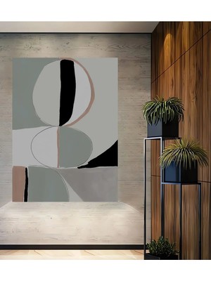 Alpkan Soyut Sanat Renkli Geometrik Ahşap Mdf Dekoratif Tablo Dikdörtgen Tablo