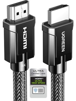 Bemy Ticaret HDMI 2.1 Kablosu 8k HDMI Kablosu 2.1 8k 60Hz 4K 120Hz 48GBPS Dolby Vision Earc 3D Hdcp2.2 HDR10 Vrr HDMI 8k Kablosu Ps5, Ps4 Pro, Alıcı, Xbox S, OLED Tv, Soundbar, Monitör Vb. Ile Uyumlu (3m)