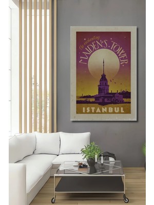 Alpkan Büyüleyici Kız Kulesi Istanbul Ahşap Mdf Dekoratif Tablo Dikdörtgen Tablo