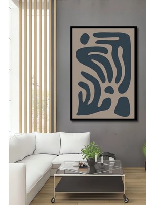 Alpkan Dekoratif Ahşap Dikdörtgen Tablo Soyut Sanat Desenleri Çerçeve Görünümlü
