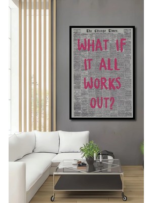 Alpkan Dekoratif Ahşap Dikdörtgen Tablo Hepsi Yolunda Giderse Çerçeve Görünümlü
