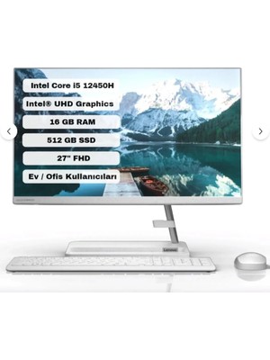 Lenovo Ideacentre Aıo 3 27IAP7 Intel Core I5 12450H 16GB 512GB SSD Freedos 27"teşhir