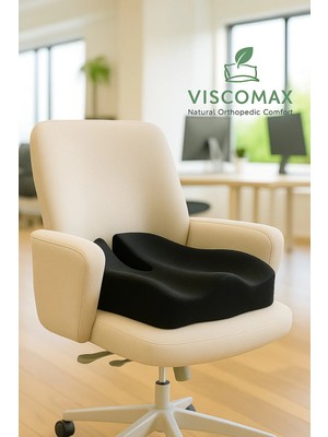 Viscomax Ortopedik Visco Oturma Minderi – Kuyruk Sokumu Destekli Ergonomik Oturma Simidi, Koltuk ve Sandalye Yastığı