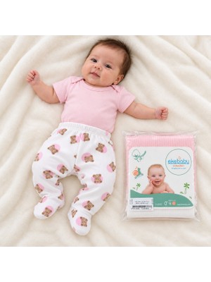 Yumiyumm Pembe Kısa Kollu Body, Ayıcık Desenli Patikli Pantolon ve Mendil Seti