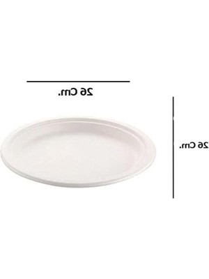 Ekolojik Tek Kullanımlık Tabak, 26 cm Boyutunda ve 25 Adet Paket