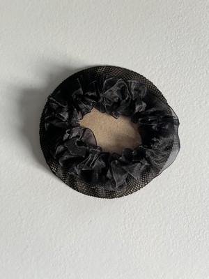 Gülümse Gel Kız Çocuk Tül Detaylı Siyah Balerin Tokası Topuz Tokası  Saç Filesi Topuz Filesi Y2K Kpop Kore