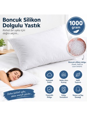 Orkide Ev ve Otel Tekstili Mikrofiber Yastık 1000 Gram Boncuk Silikon Dolgulu