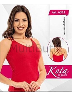 Kota Çapraz Askılı Kadın Atlet – Kırmızı S/m