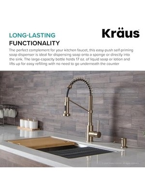 Kraus Boden Mutfak Sabunu ve Losyon Dispenseri Spot Içermez Antika Şampanya Bronz, KSD-53SFACB