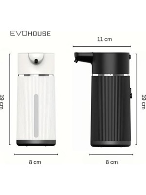 Otomatik Sensörlü Köpük Sıvı Sabunluk - Şarjlı- Dijital LED Ekran - Duvara Monte - E15 Model (Beyaz)