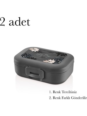 2 Adet Katı Sabun Saklama Taşıma Kutusu (Koyu Gri)