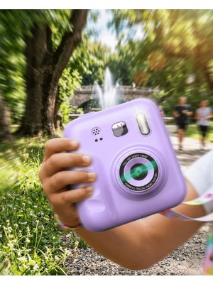 Çocuk Dijital Fotoğraf Makinesi Anında Baskı ve 4 Rulo Kağıt 5 Kalem Hediye