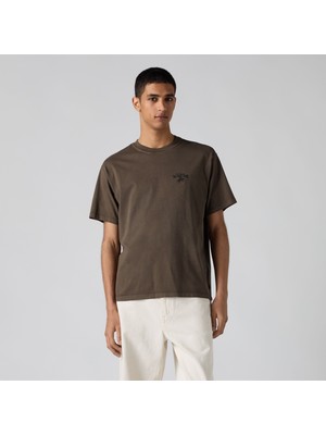 Levi's Vıntage Fıt Two Horse Brand Erkek Bisiklet Yaka Sırt Desenli Kahverengi T-Shirt 87373-0494