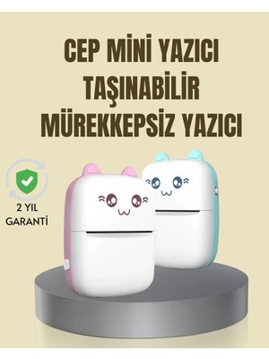 Taşınabilir Mini Termal Yazıcı 200 Dpı Bluetooth Bağlantılı