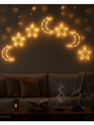 Ramazan Için Büyük Boy Işıklı Ay Yıldız LED