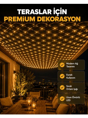 Dekoratif LED File Işık Ağ Tasarımlı Balkon Bahçe ve Oda Aydınlatması