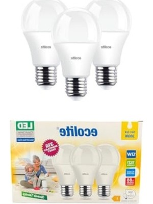 Şanal 3'lü Paket LED Ampul, 12W, 1521 Lümen, 3000K Sarı Işık