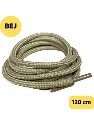 Mawrond 120 cm Extra Sağlam Yuvarlak, Fitilli Bağcık, Bot Bağcığı, (1 Çift, Çöl Beji,)